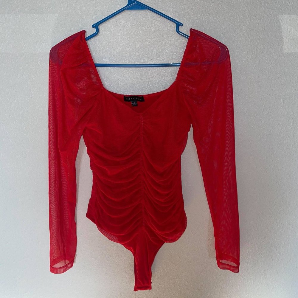 Red mesh shirt